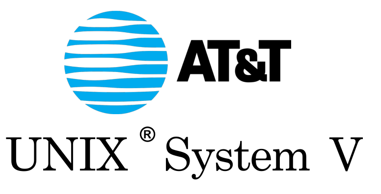 AT&T 로고와 UNIX System V라는 글자.